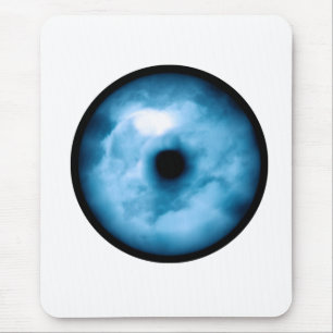 Light Blue cloudy eye graphic Mouse Pad