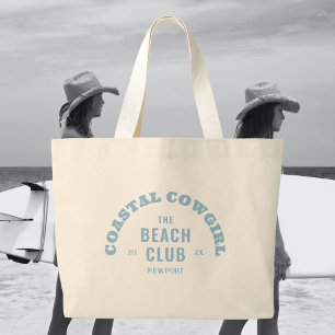 Light Blue Coastal Cowgirl The Bach Club Large Tote Bag