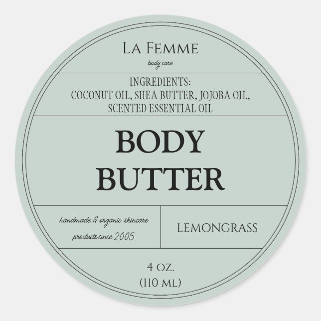 Light Blue Coastal Minimal Cosmetic Product Label (Front)