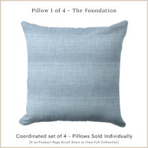 Light Blue Coastal Pillow - Linen Look