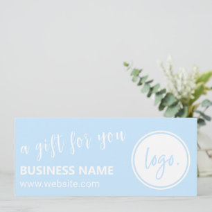 LIGHT BLUE COLOR BUSINESS LOGO GIFT CERTIFICATE