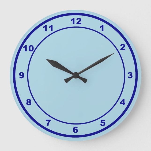 Light Blue Colour Round Shape Acrylic Wall Clock (Front)