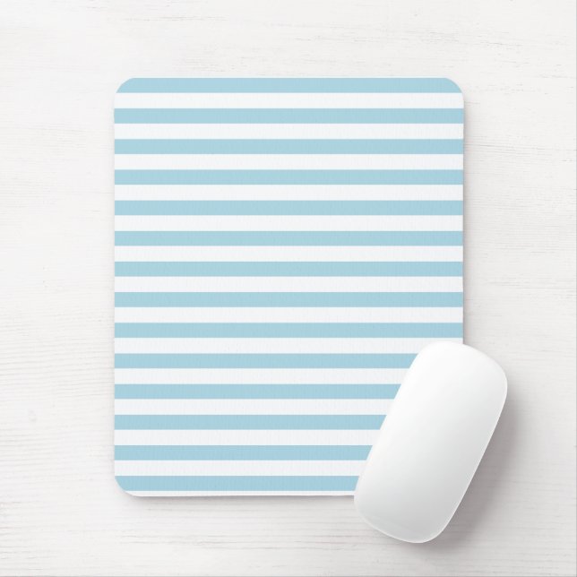 Light Blue Colour Stripes Vacation Summer Pastel  Mouse Pad (With Mouse)