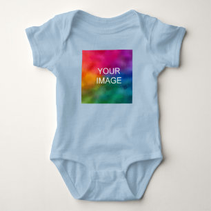 Light Blue Colour Template Add Image Photo Baby Bodysuit