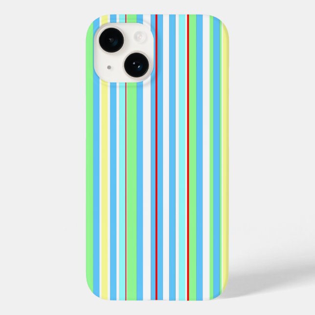 Light Blue Combo Stripes Case-Mate iPhone Case (Back)