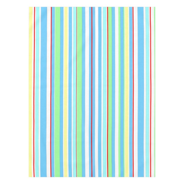 Light Blue Combo Stripes Tablecloth (Front)