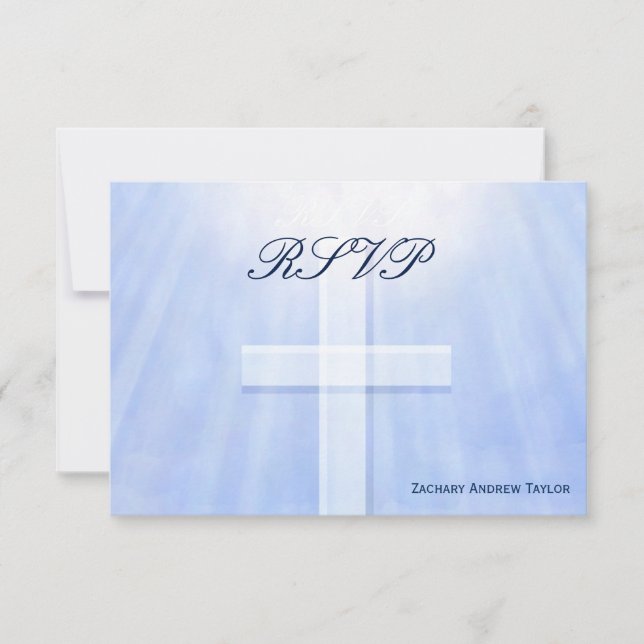 Light Blue Confirmation RSVP Card (Front)