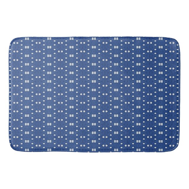 Light Blue Cross Hatch Bath Mat (Front)