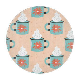 Light Blue Cup Seamless Pattern. Cutting Board