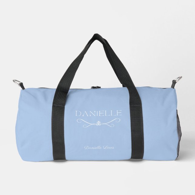 Light Blue Custom Name "Ballet Everyday" Duffle Bag (Front)