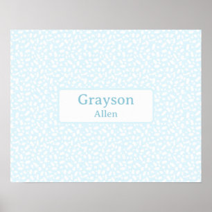 Light Blue Custom Name Boy Nursery Decor