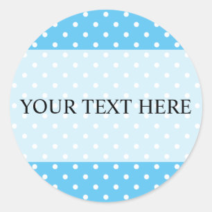 Light blue custom white polka dot stickers