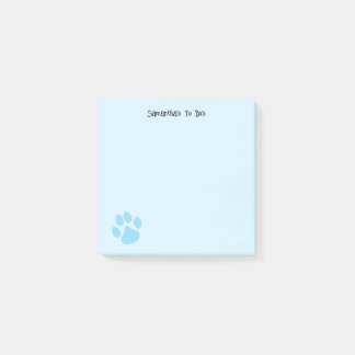 Light blue Cute Pawprint Personalizable To Do Post-it Notes