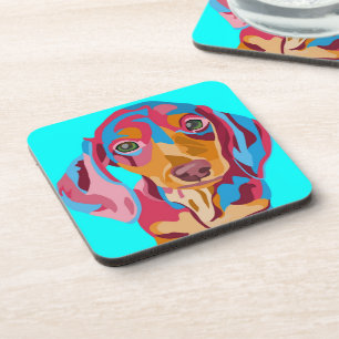 Light Blue Dachshund Drink Coasters