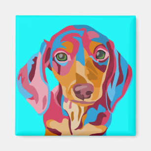 Light Blue Dachshund Refrigerator Magnet