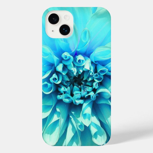 Light Blue Dahlia Flower iPhone Case (Back)