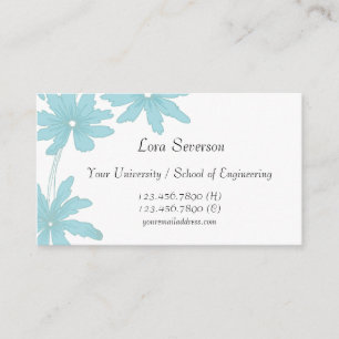 Light Blue Daisies Graduate Calling Card