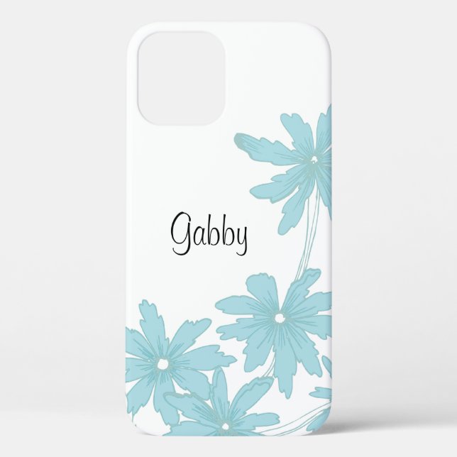Light Blue Daisies on White Case-Mate iPhone Case (Back)