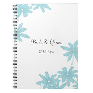 Light Blue Daisies Wedding Notebook
