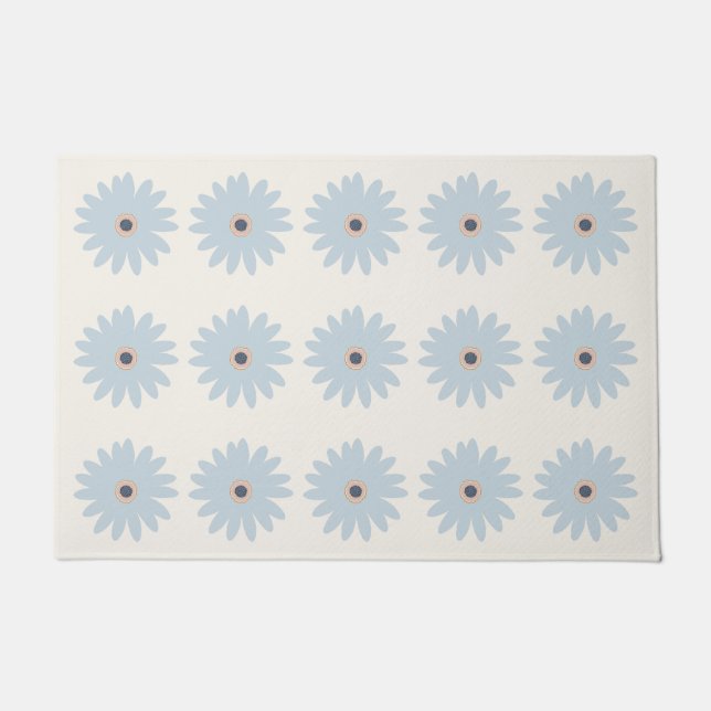 Light Blue Daisy Doormat (Front)