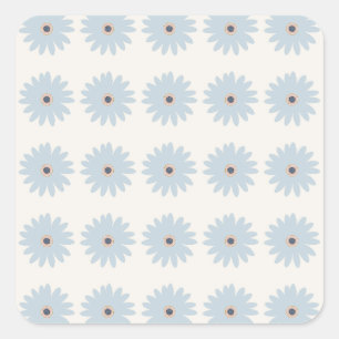 Light Blue Daisy Square Sticker