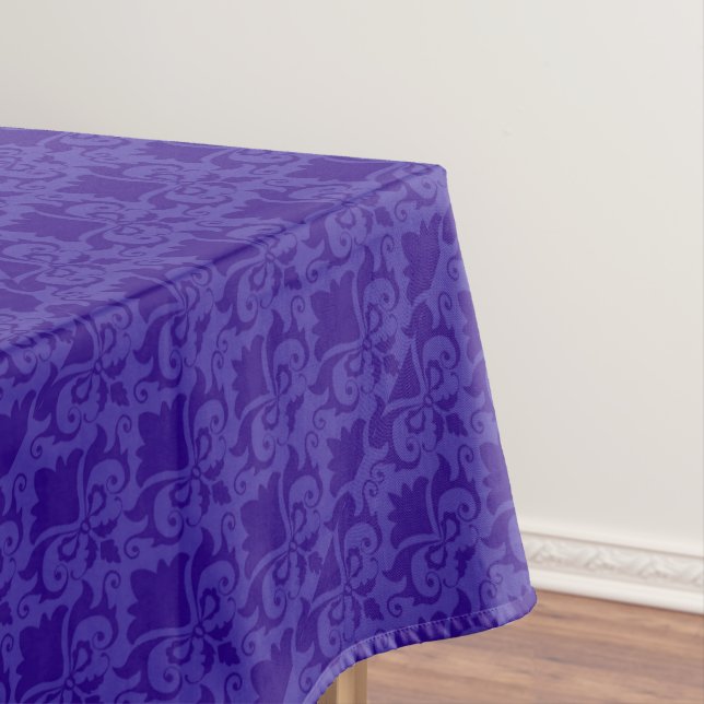 Light Blue Damask Bows Tablecloth (In Situ)