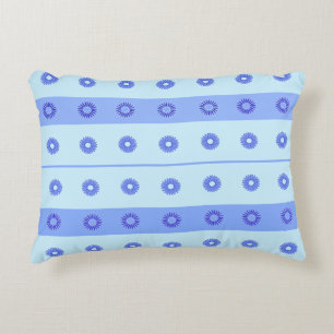 Light Blue Dark Blue Flowers Pattern Decorative Cushion
