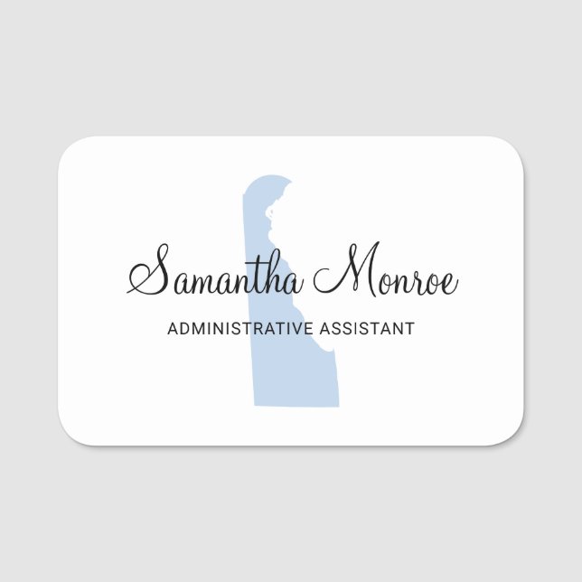 Light Blue Delaware Name Tag (Front)