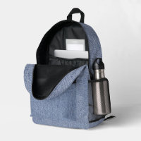 Light blue denim blue jean look Print Cut Sew Bag