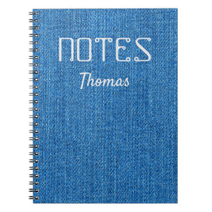 Light Blue Denim Jeans Texture Name Personalised Notebook