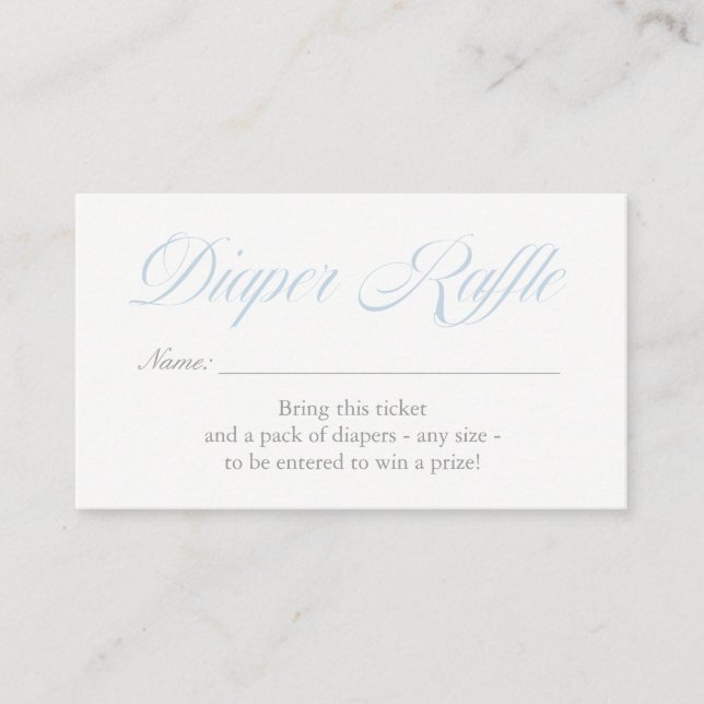 Light Blue Diamonds Diaper Raffle Card (Front)