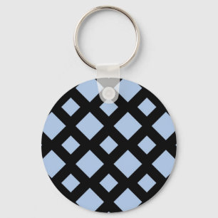 Light Blue Diamonds on Black Key Ring