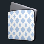 Light Blue Diamonds on White Laptop Sleeve<br><div class="desc">A stylish,  geometric pattern of large and small light blue diamonds on a white background. The white forms a lattice which separates the baby blue diamond shapes. 

 Digitally created 9000 x 6000 pixel image. 
 Copyright ©2013 Claire E. Skinner,  All rights reserved.</div>