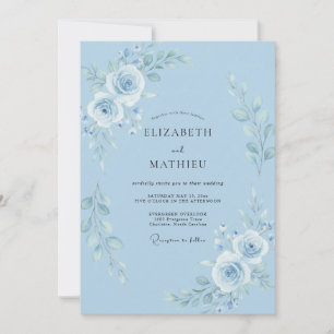 Light Blue Divine Spring Wedding Invitation