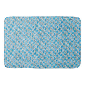 Light Blue Doodled Dots Shower Curtain Bath Mat
