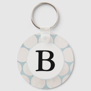 Light Blue Dots Monogram Key Ring