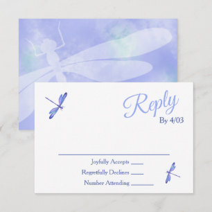 Light Blue Dragonflies RSVP Enclosure Card