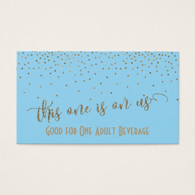 Light Blue Drink Tickets with Gold Confetti (Front)