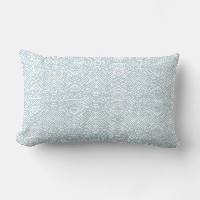 Light Blue Elegant Pattern Lumbar Pillow (Front)