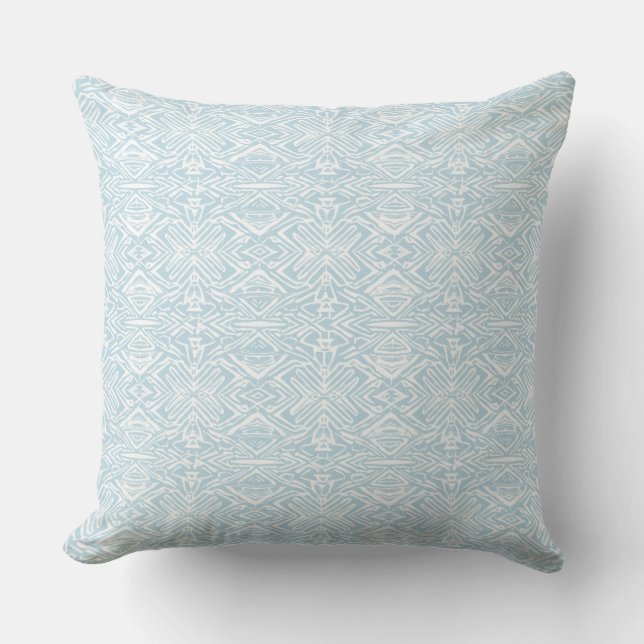Light Blue Elegant Pattern Throw Pillow (Front)