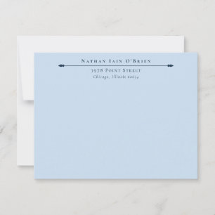 Light Blue Elegant Personalised With Name Address Card
