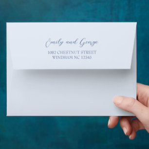 Light blue elegant wedding envelope