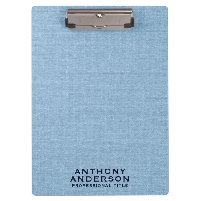 Light Blue Fabric Texture Clipboard (Front)