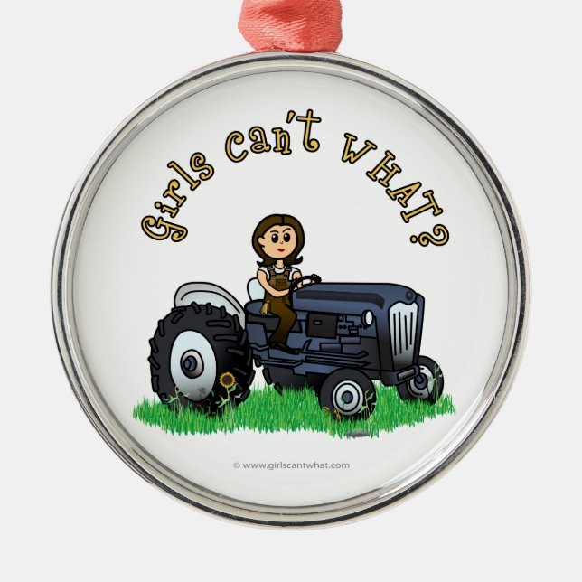 Light Blue Farmer Metal Ornament (Front)