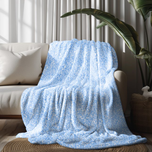 Light Blue Faux Glitter & Sparkles Fleece Blanket (Creator Uploaded)