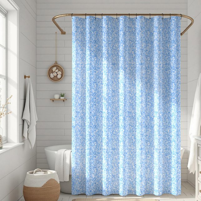 Light Blue Faux Glitter & Sparkles Shower Curtain (Creator Uploaded)
