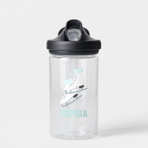 Light Blue Figure Skates Personalized Water Bottle