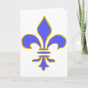 Light blue fleur de lis - Greeting Card