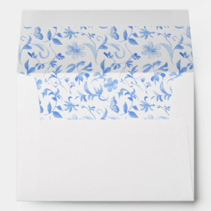 Light blue floral bohemian wedding card Envelope 