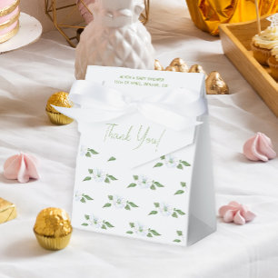 Light blue floral boy baby shower favour box